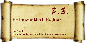 Princzenthal Bajnok névjegykártya